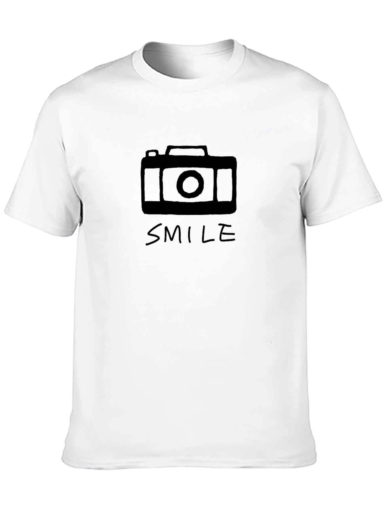 Camera Graphic Tee -  Smile - Black Unisex Shirt