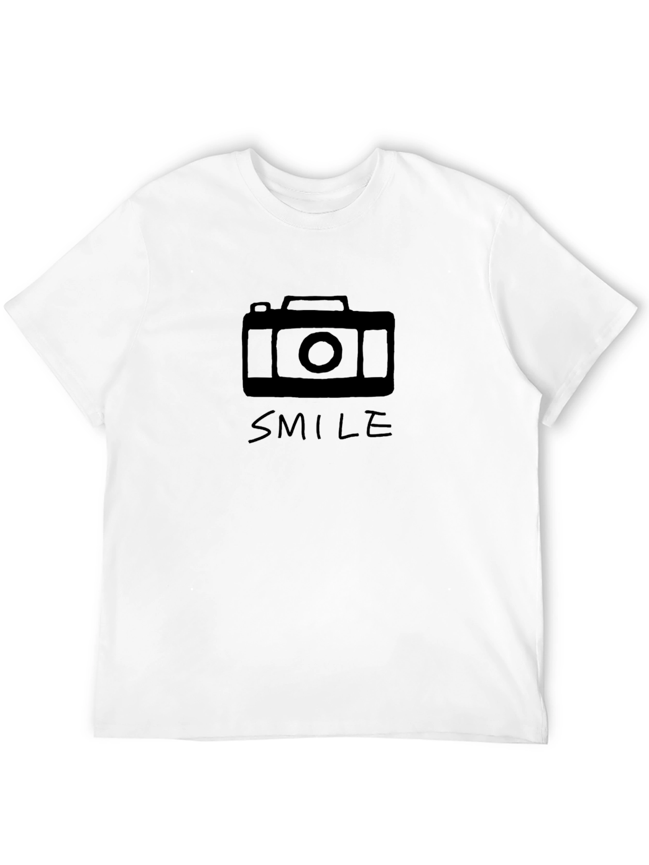 Camera Graphic Tee -  Smile - Black Unisex Shirt