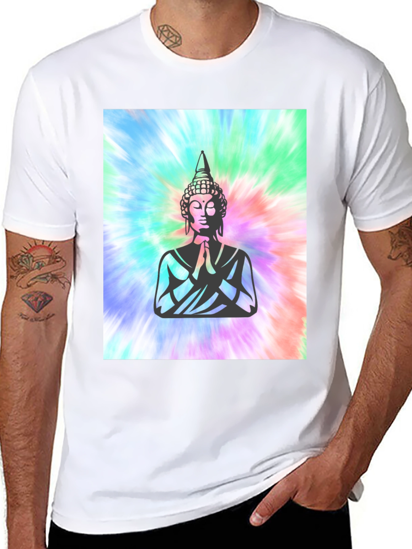 Buddha Tie-Dye Graphic Tee - Spiritual Comfort