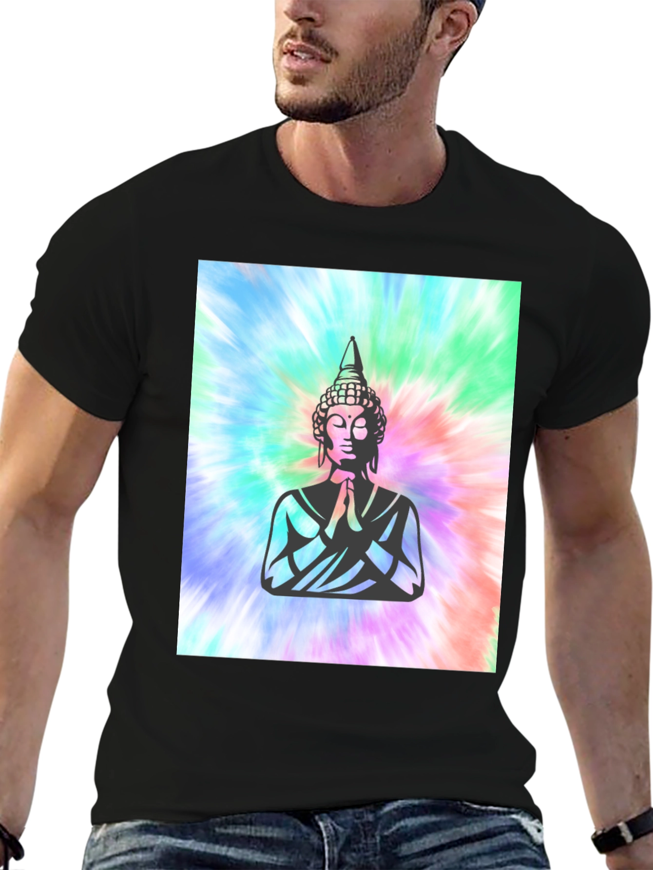 Buddha Tie-Dye Graphic Tee - Spiritual Comfort