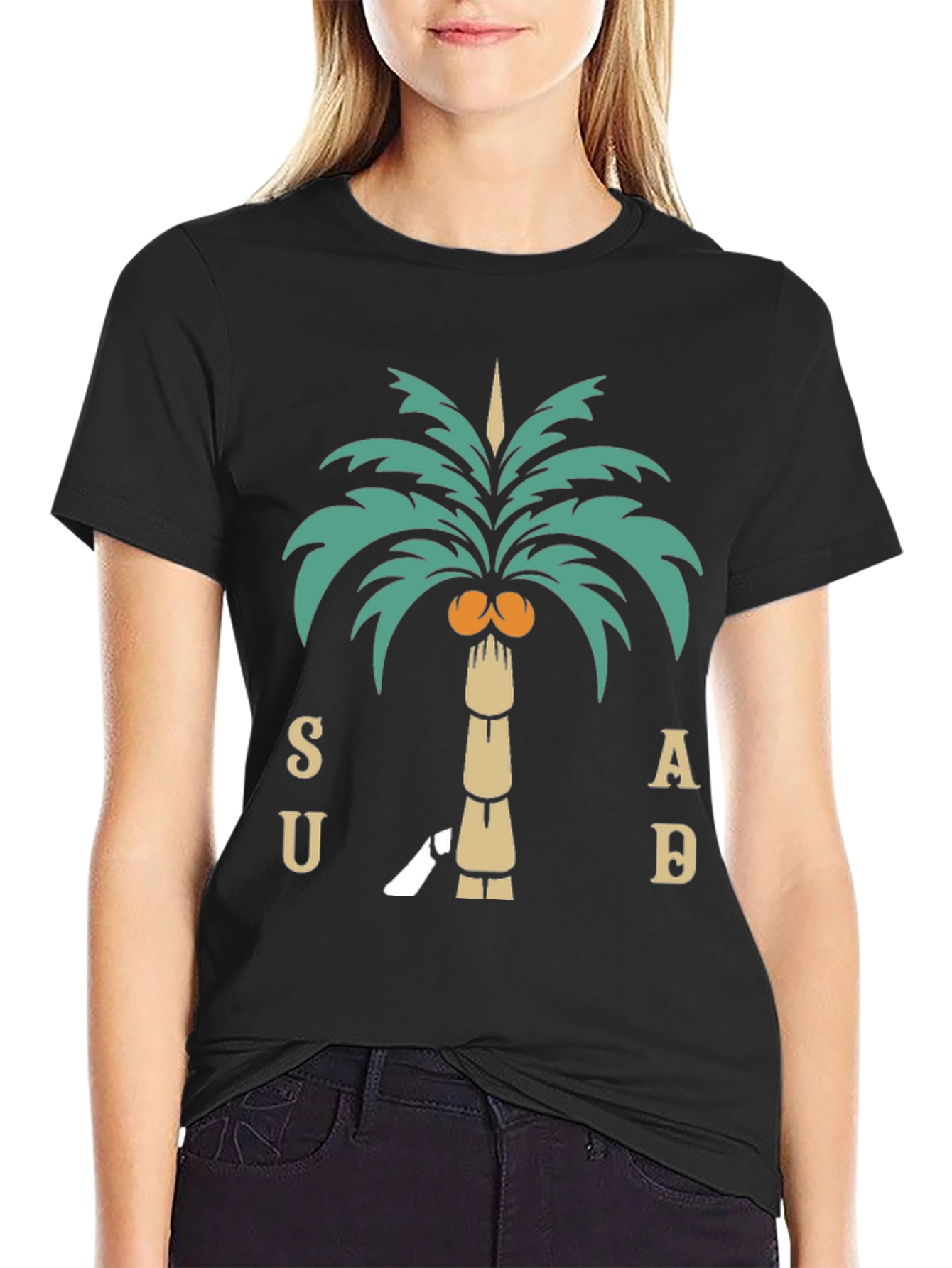 S.U.A.D Palm Tree T-Shirt - Black