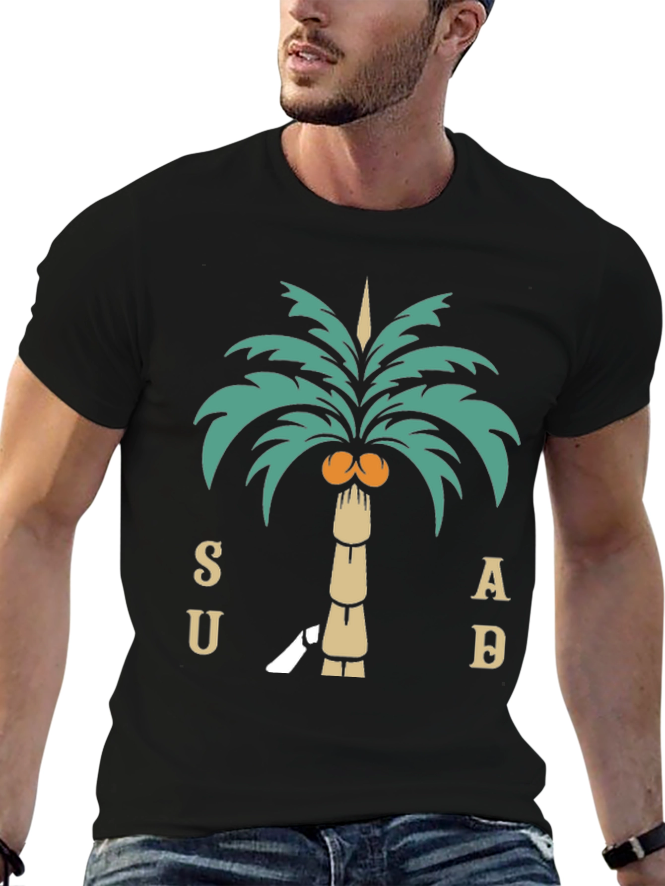 S.U.A.D Palm Tree T-Shirt - Black
