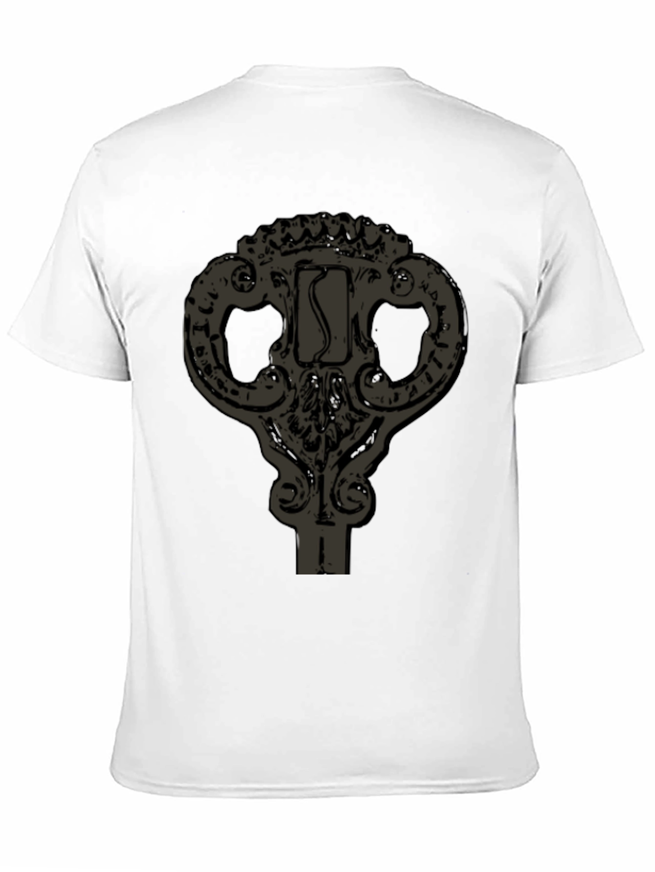 Ornate Key Graphic T-Shirt - Black