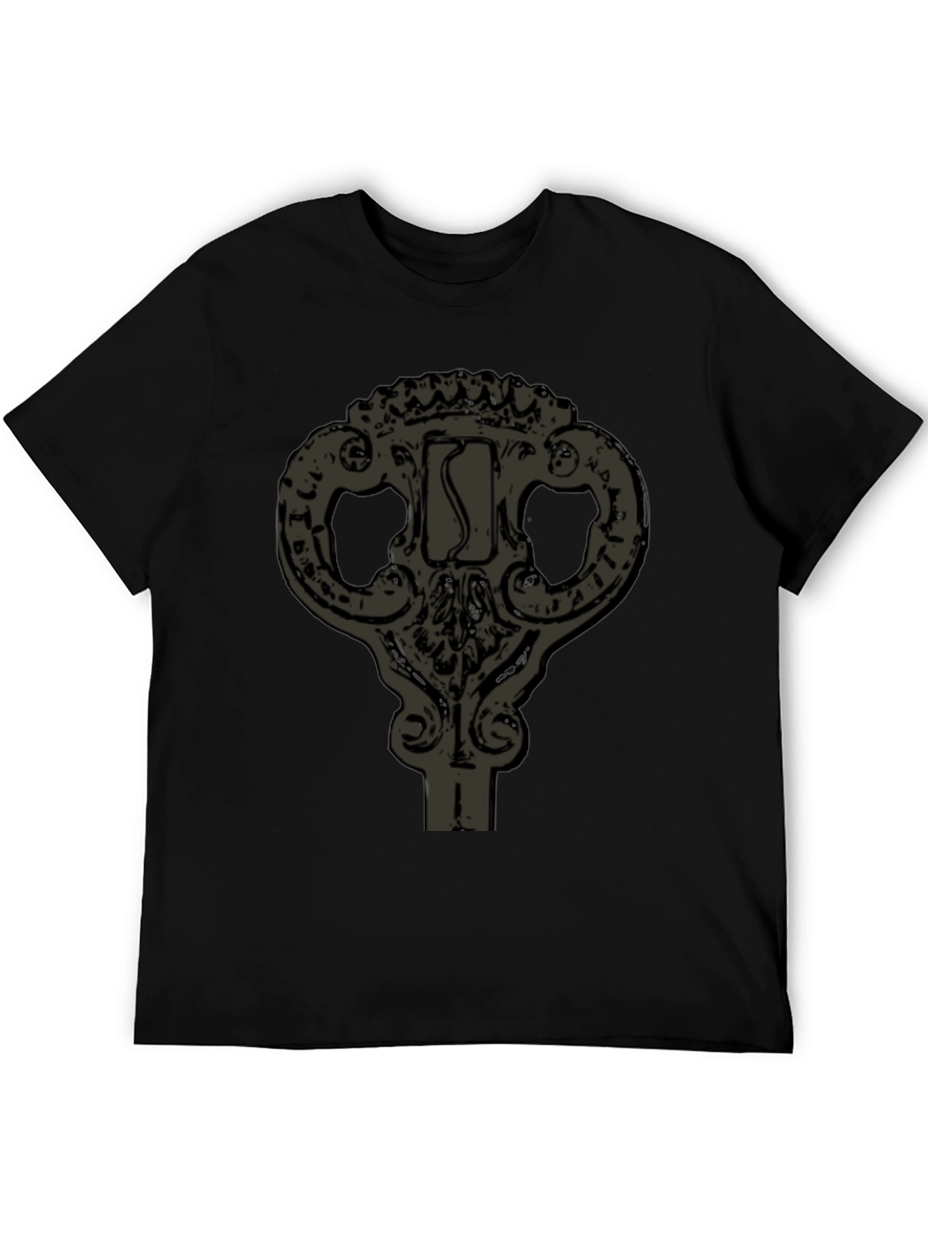 Ornate Key Graphic T-Shirt - Black