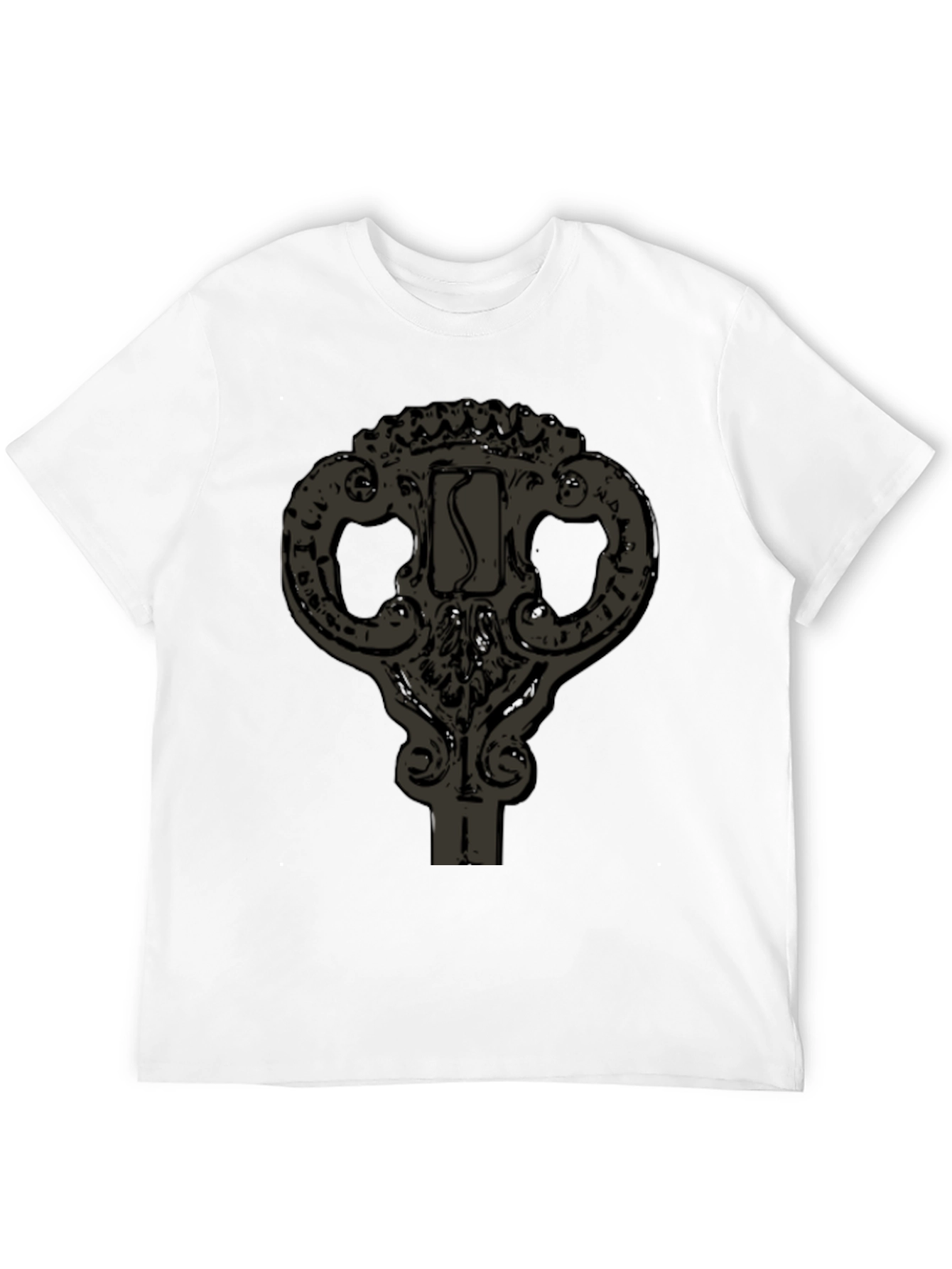 Ornate Key Graphic T-Shirt - Black