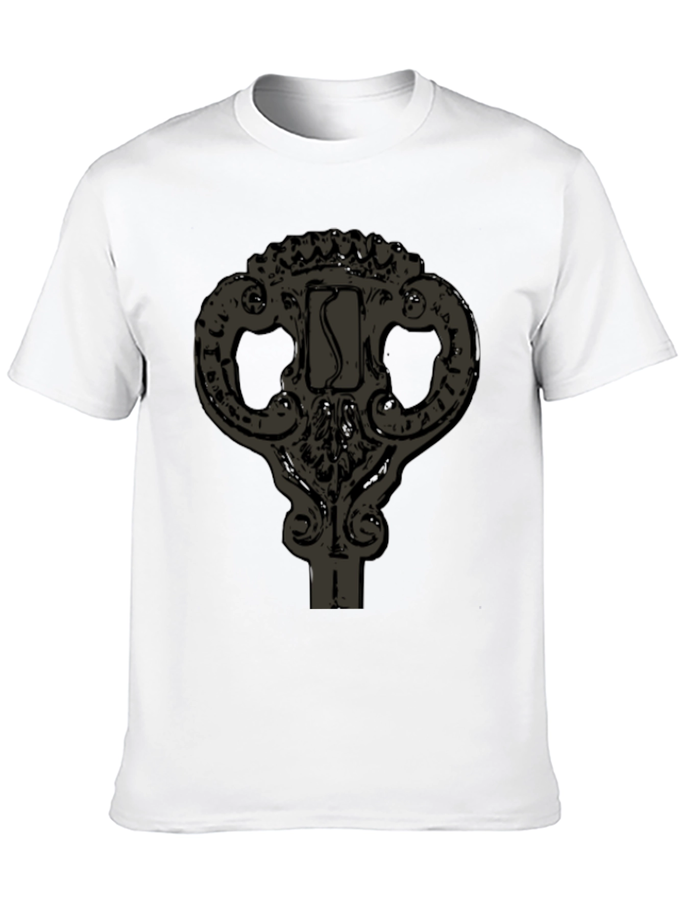 Ornate Key Graphic T-Shirt - Black