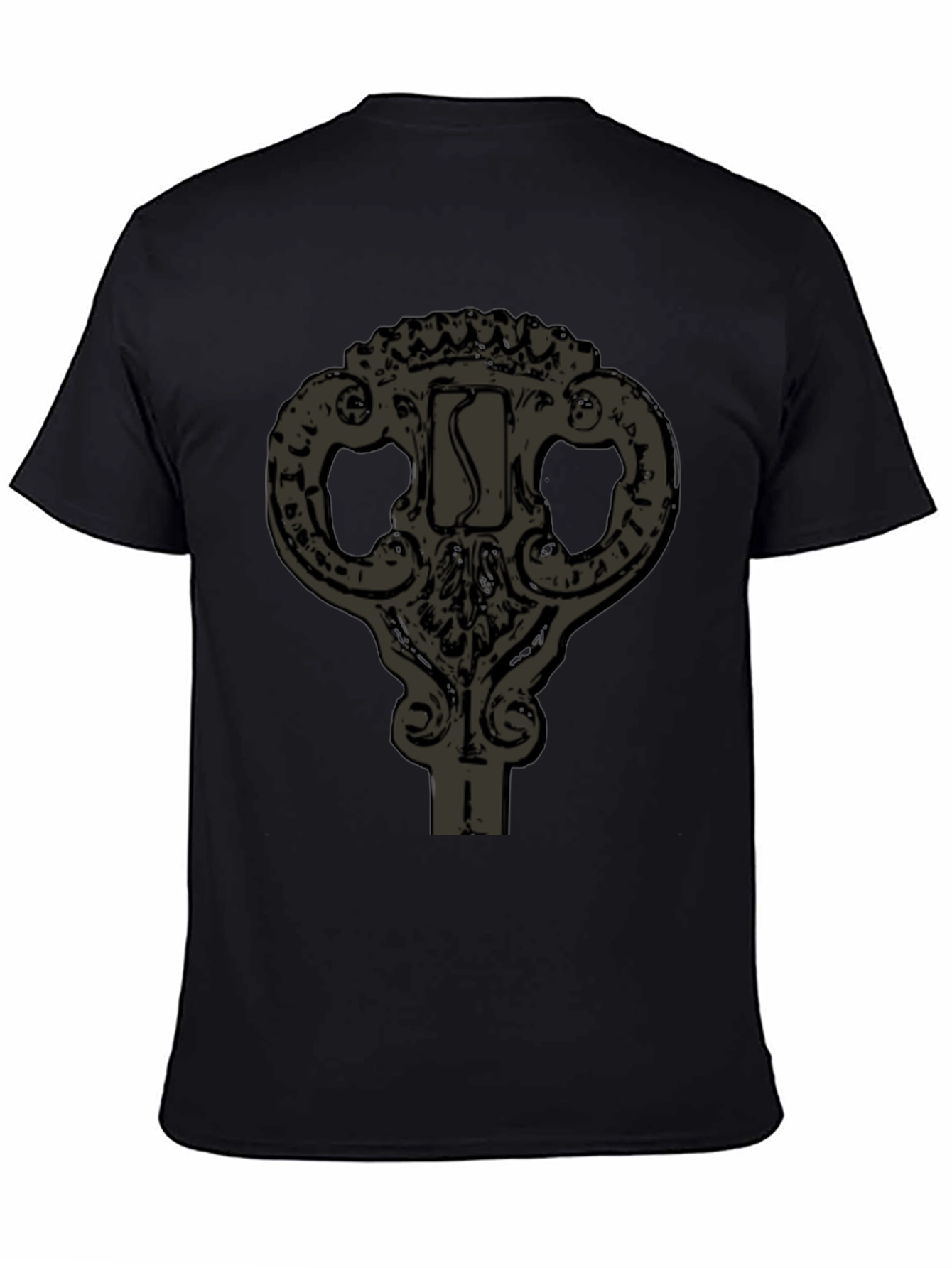 Ornate Key Graphic T-Shirt - Black