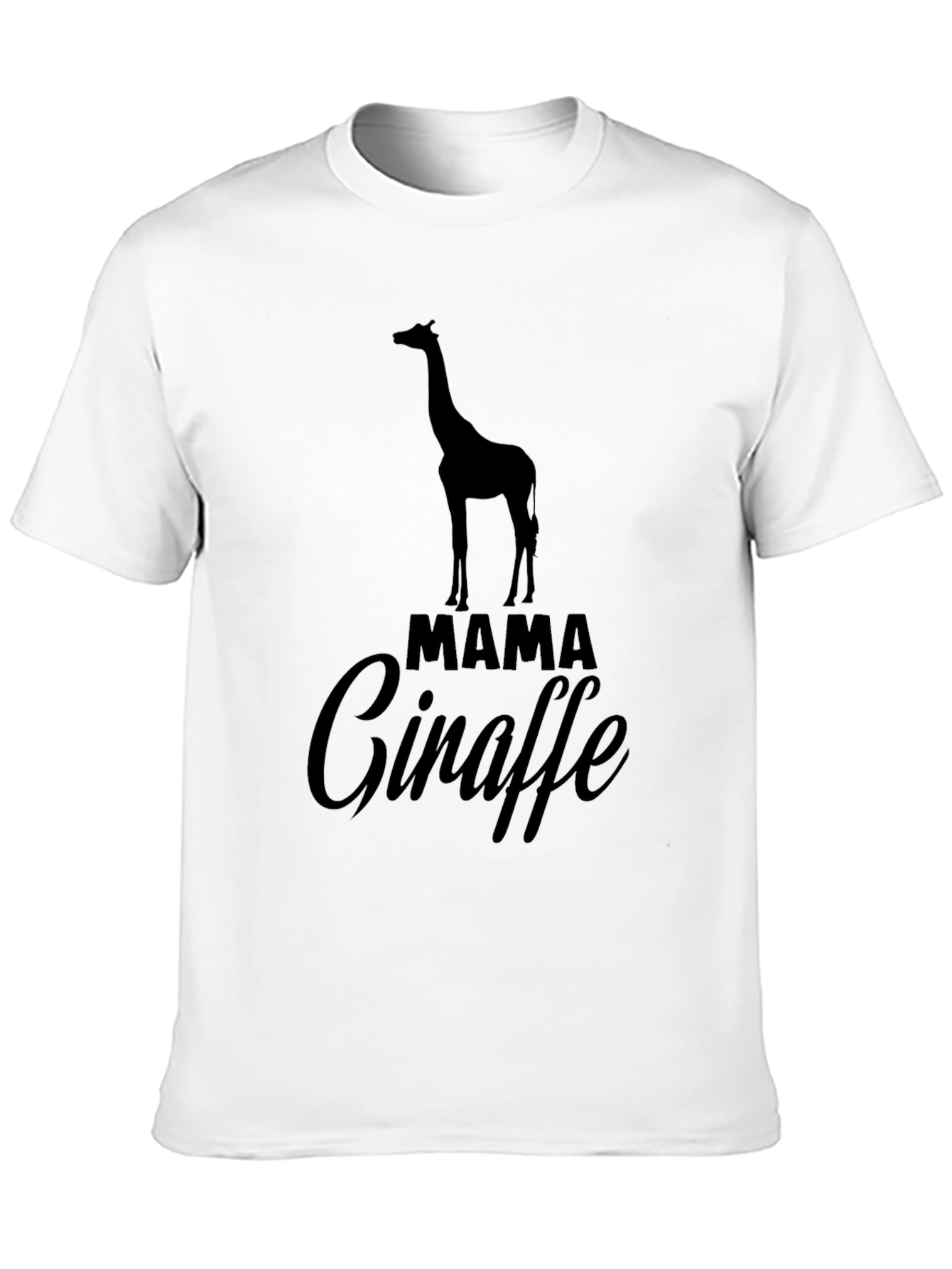 Mama Giraffe Graphic T-Shirt - Black