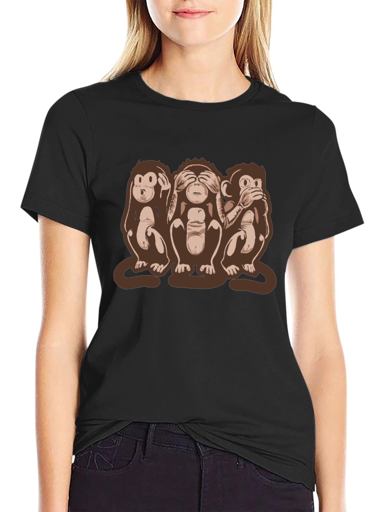 Hear See Speak No Evil Monkey Graphic Tee