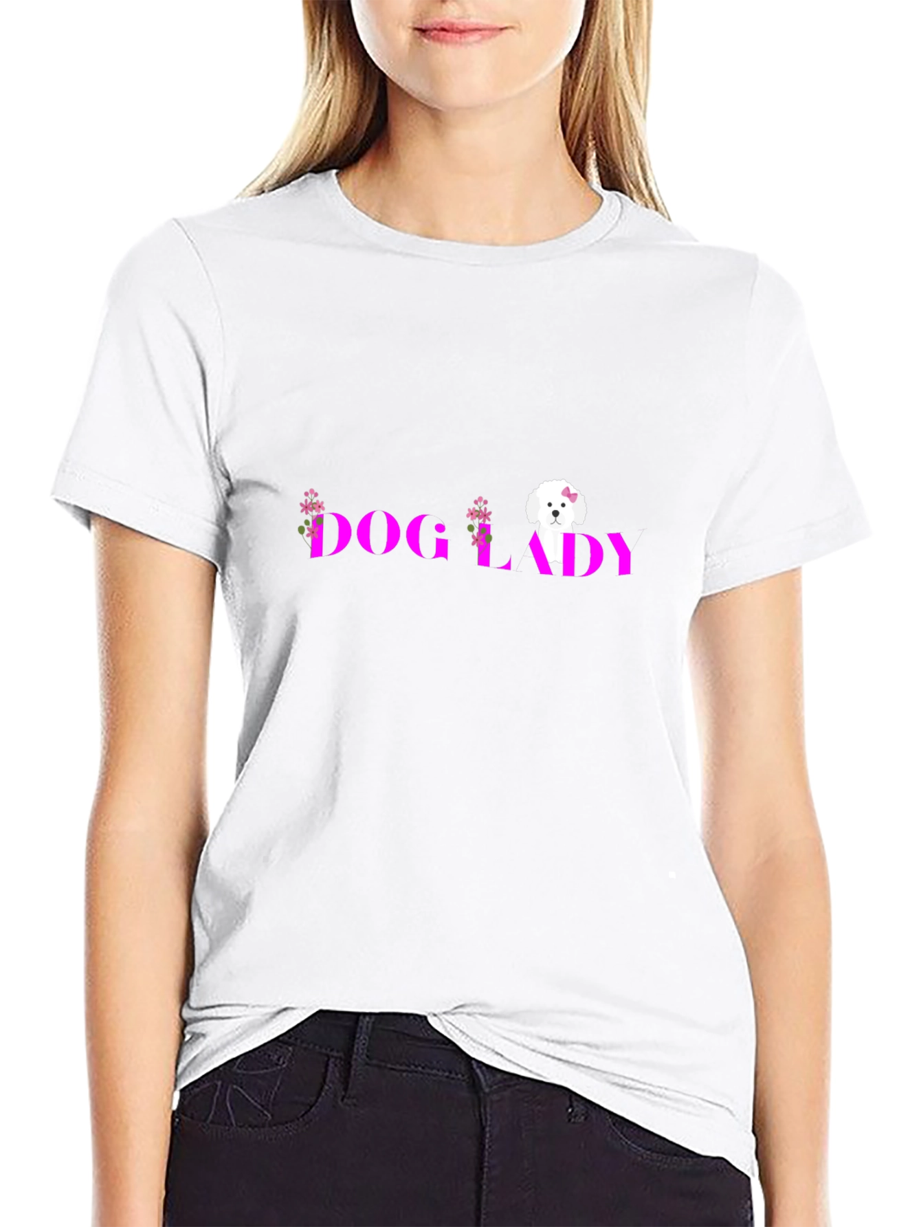 Dog Lady Black Graphic Tee