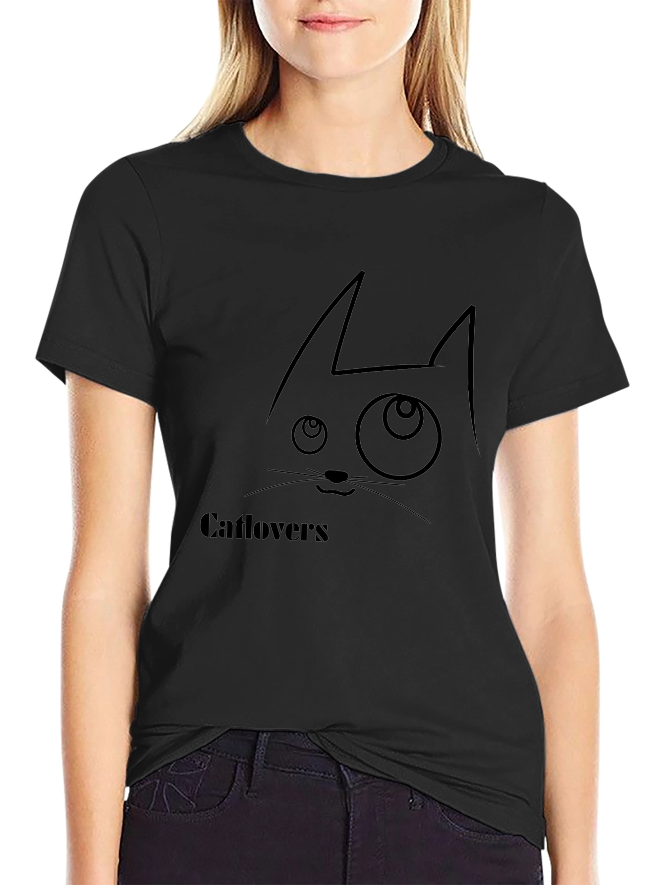 Catlovers Graphic Tee - Black