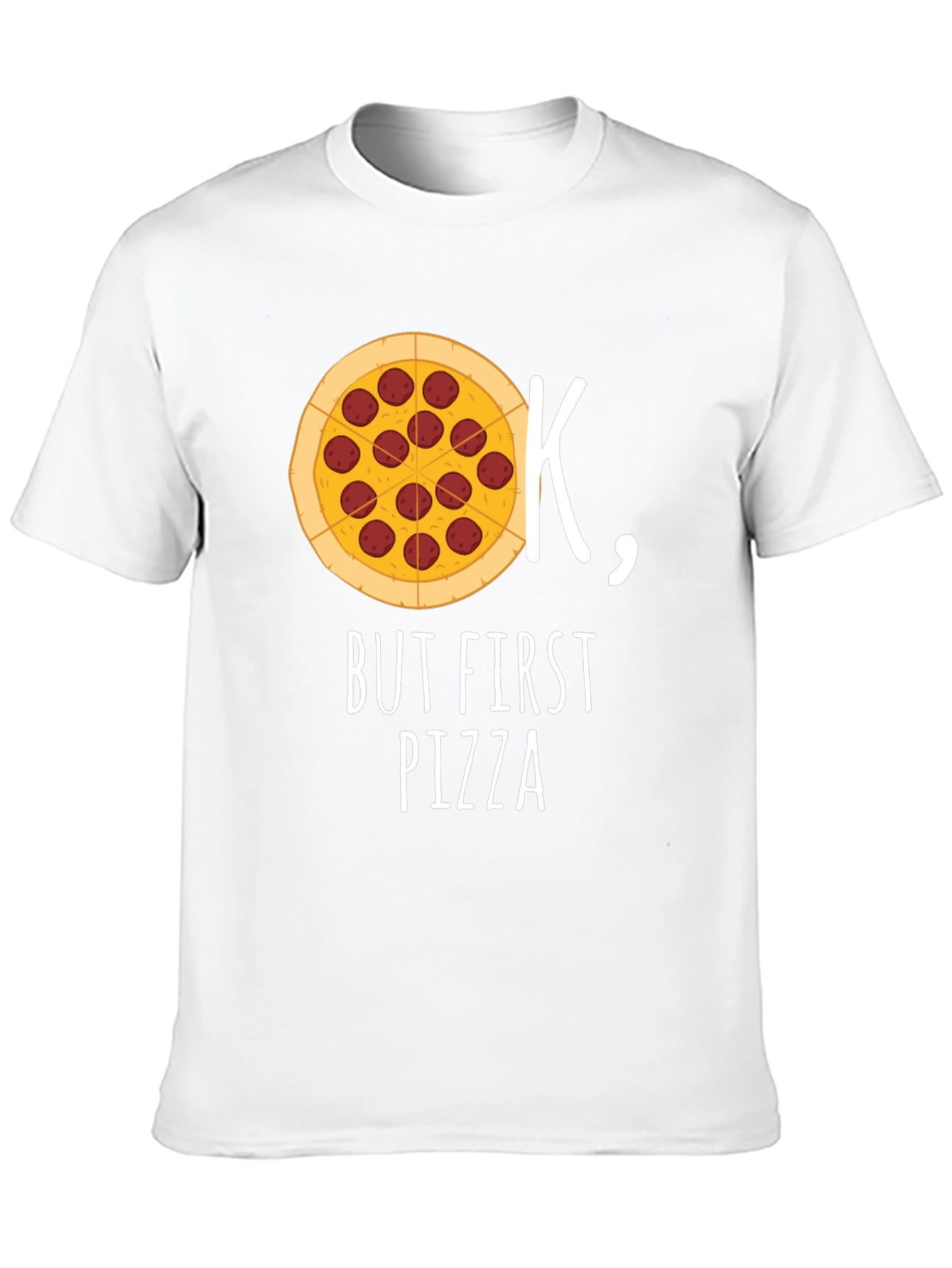Ok But First Pizza Black Graphic T-Shirt