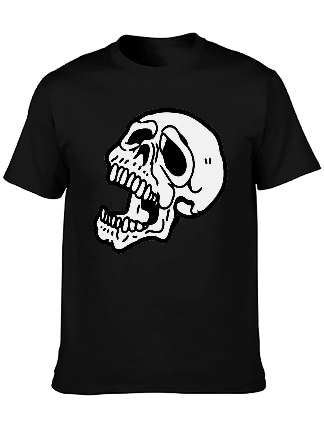 Skull Graphic Print Black T-Shirt