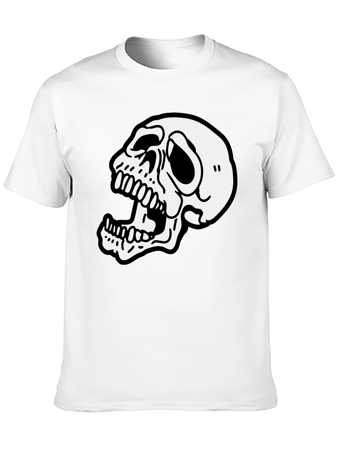 Skull Graphic Print Black T-Shirt