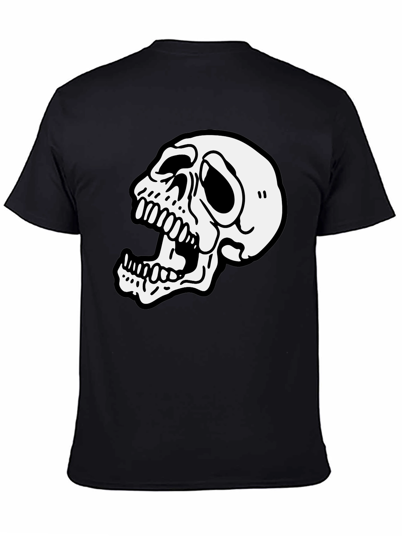 Skull Graphic Print Black T-Shirt