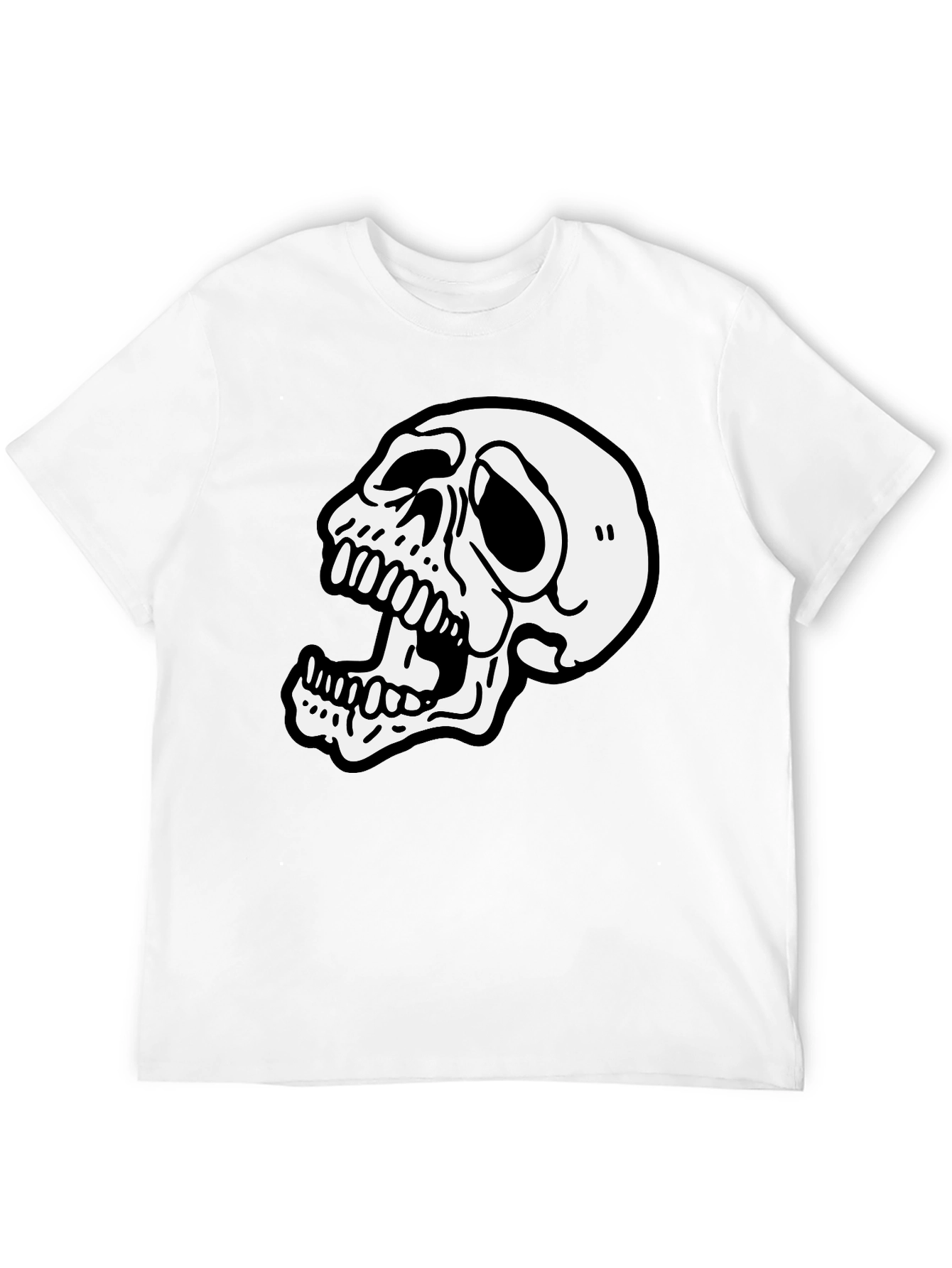 Skull Graphic Print Black T-Shirt