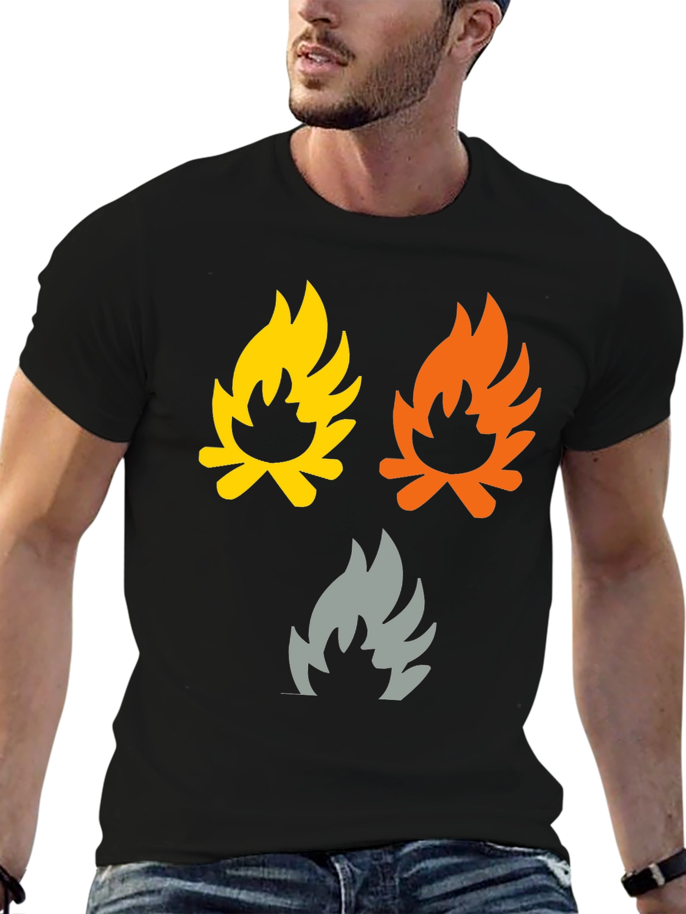 Campfire Flames Graphic Tee - Soft Cotton Shirt