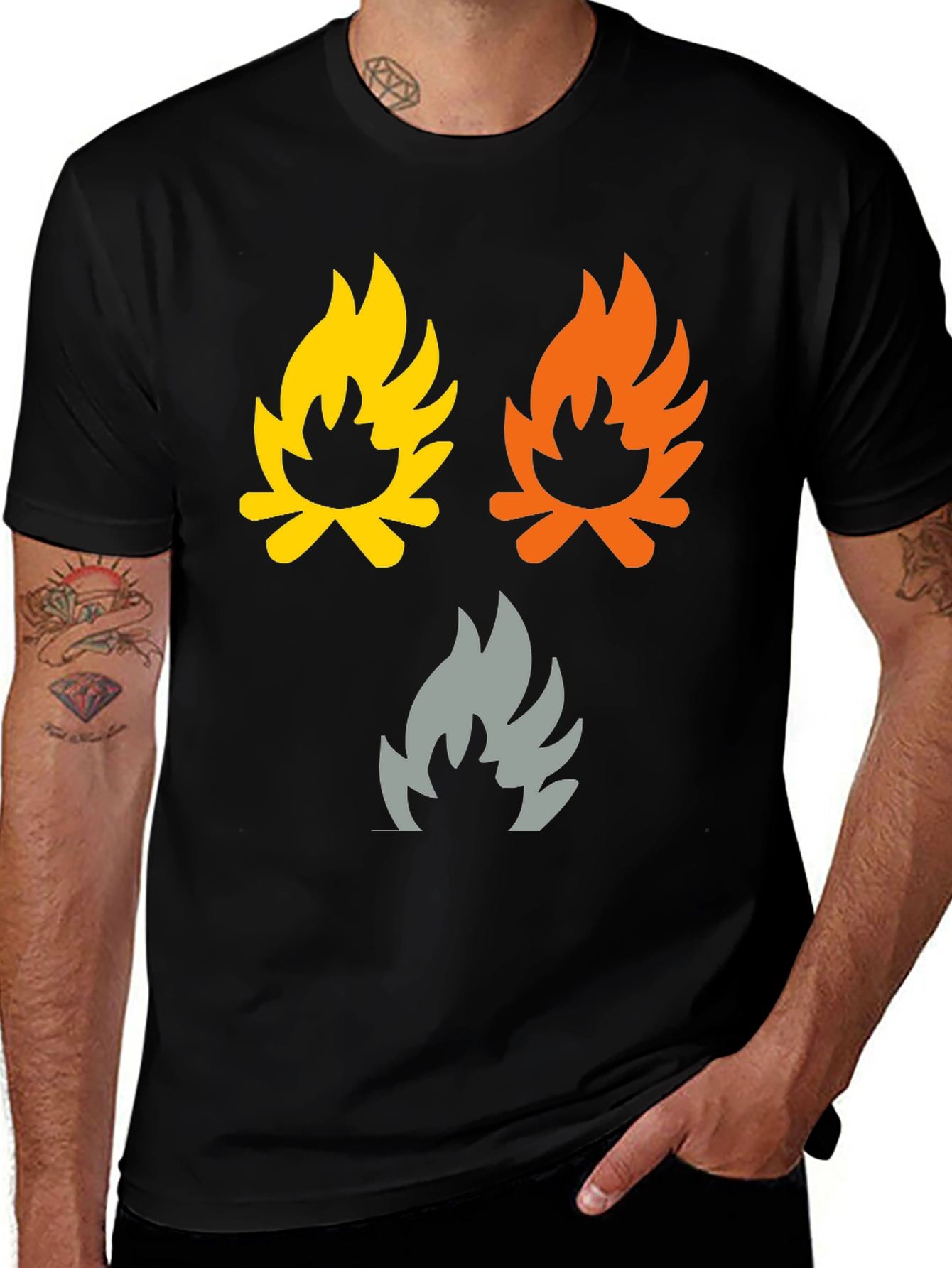Campfire Flames Graphic Tee - Soft Cotton Shirt