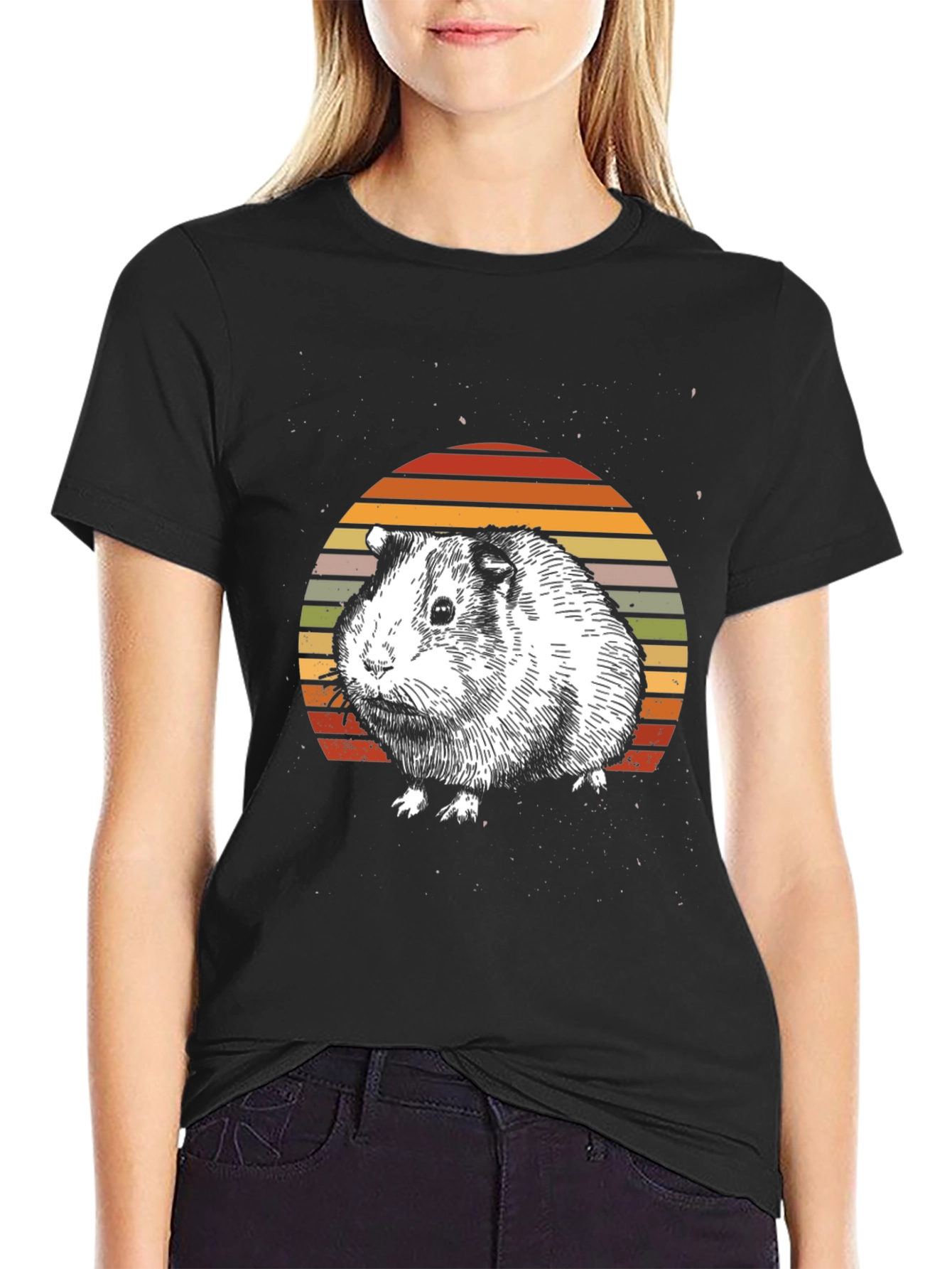 Guinea Pig Sunset Graphic T-Shirt