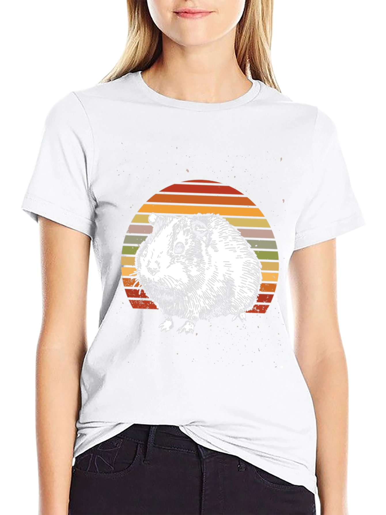 Guinea Pig Sunset Graphic T-Shirt