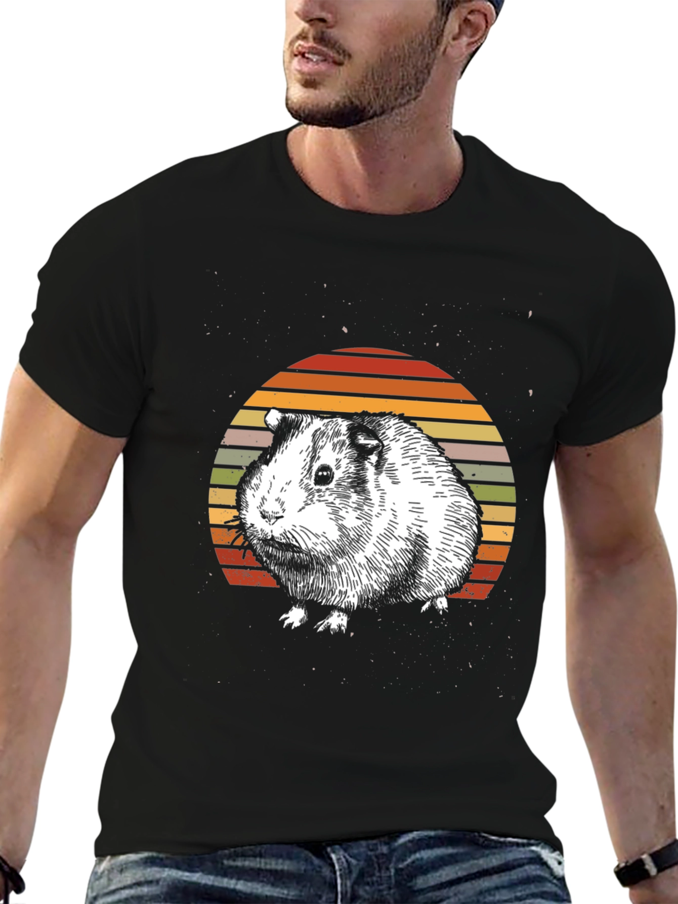 Guinea Pig Sunset Graphic T-Shirt