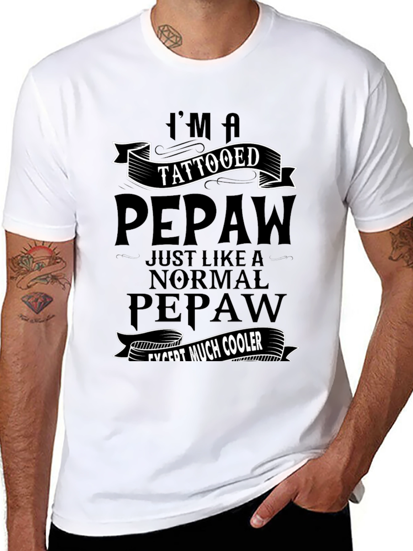 Tattooed Pepaw T-Shirt - Cool Grandpa Graphic Tee