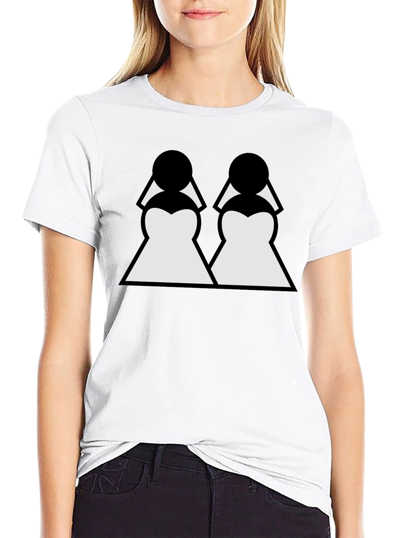 Twin Brides Graphic Tee - Black Cotton T-Shirt