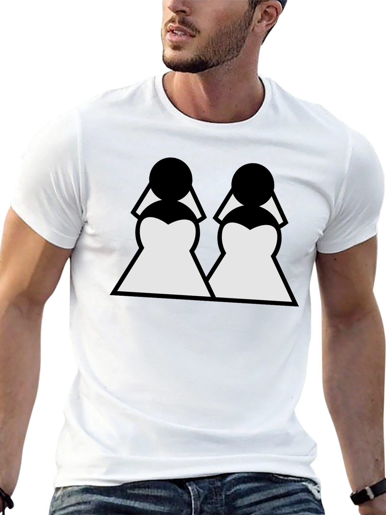 Twin Brides Graphic Tee - Black Cotton T-Shirt