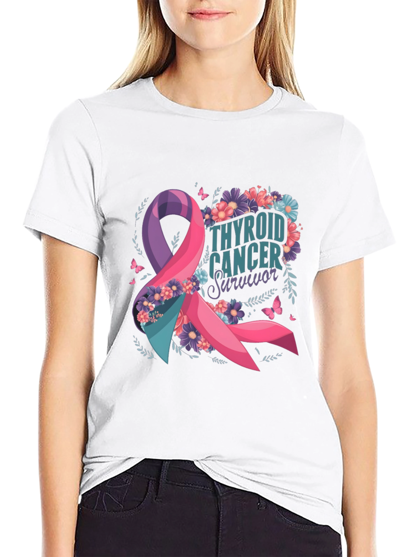 Thyroid Cancer Survivor Ribbon T-Shirt