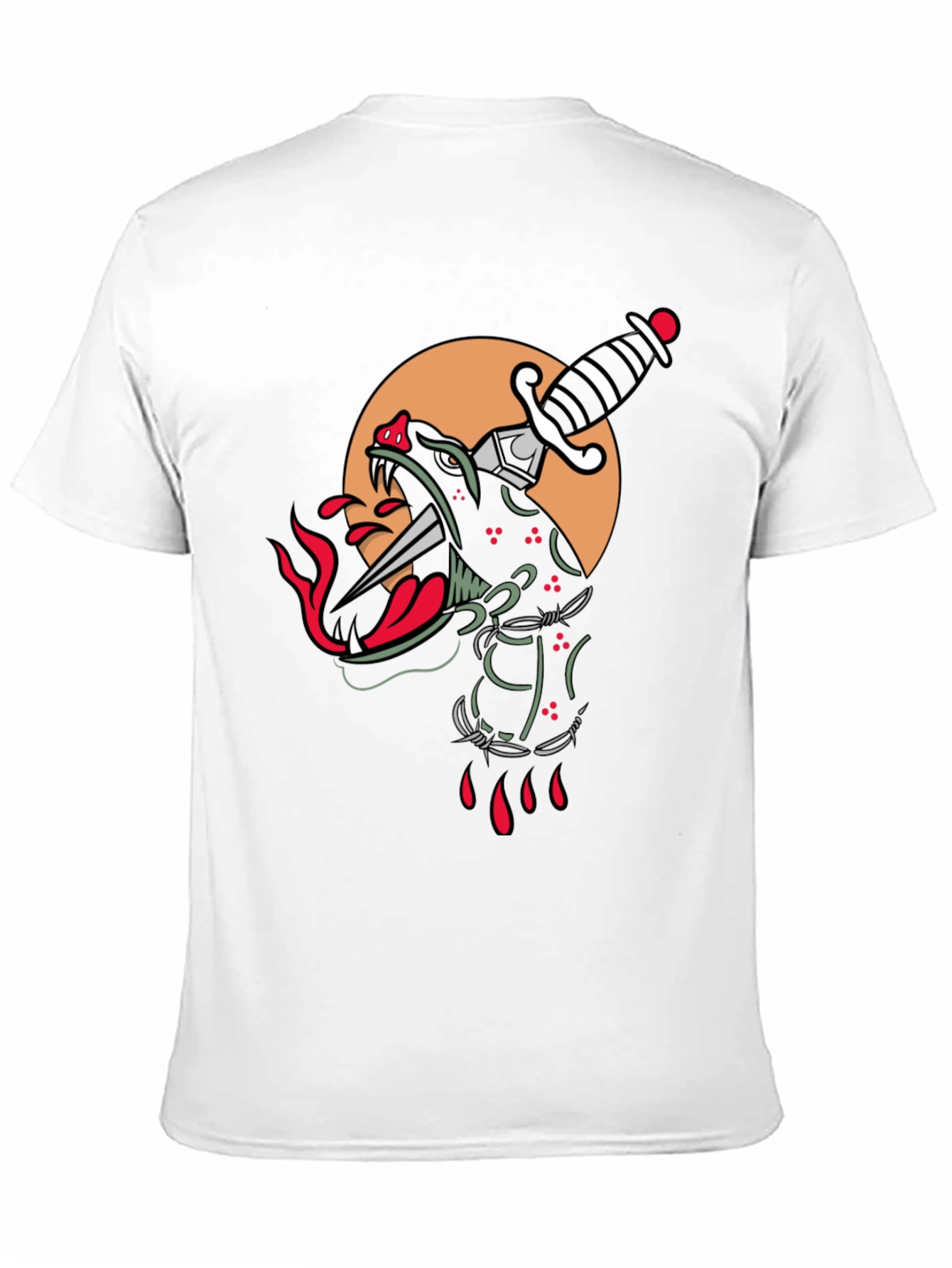 Edgy Black Panther Dagger Graphic T-Shirt