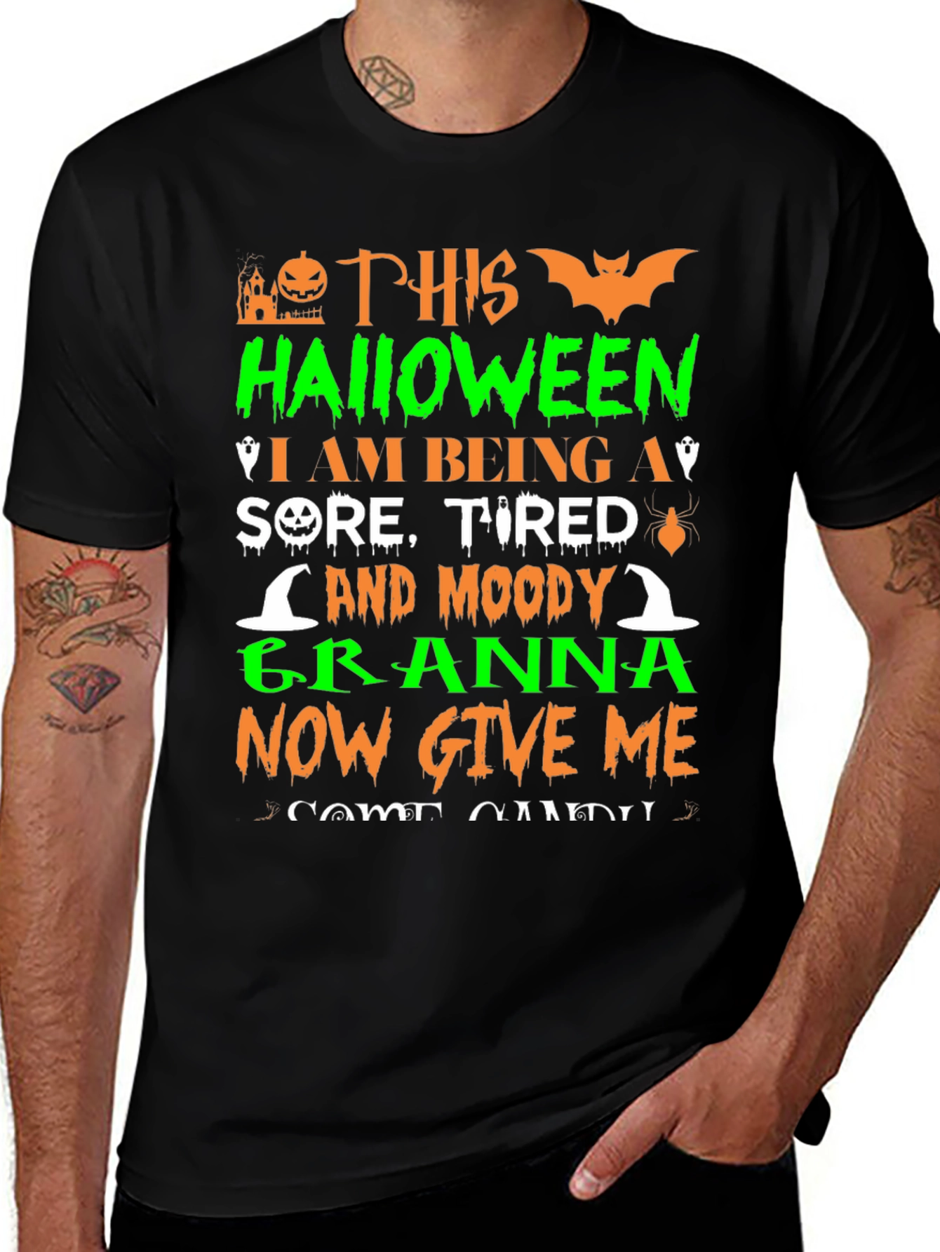 Halloween Granna T-Shirt - Sore Tired and Moody!