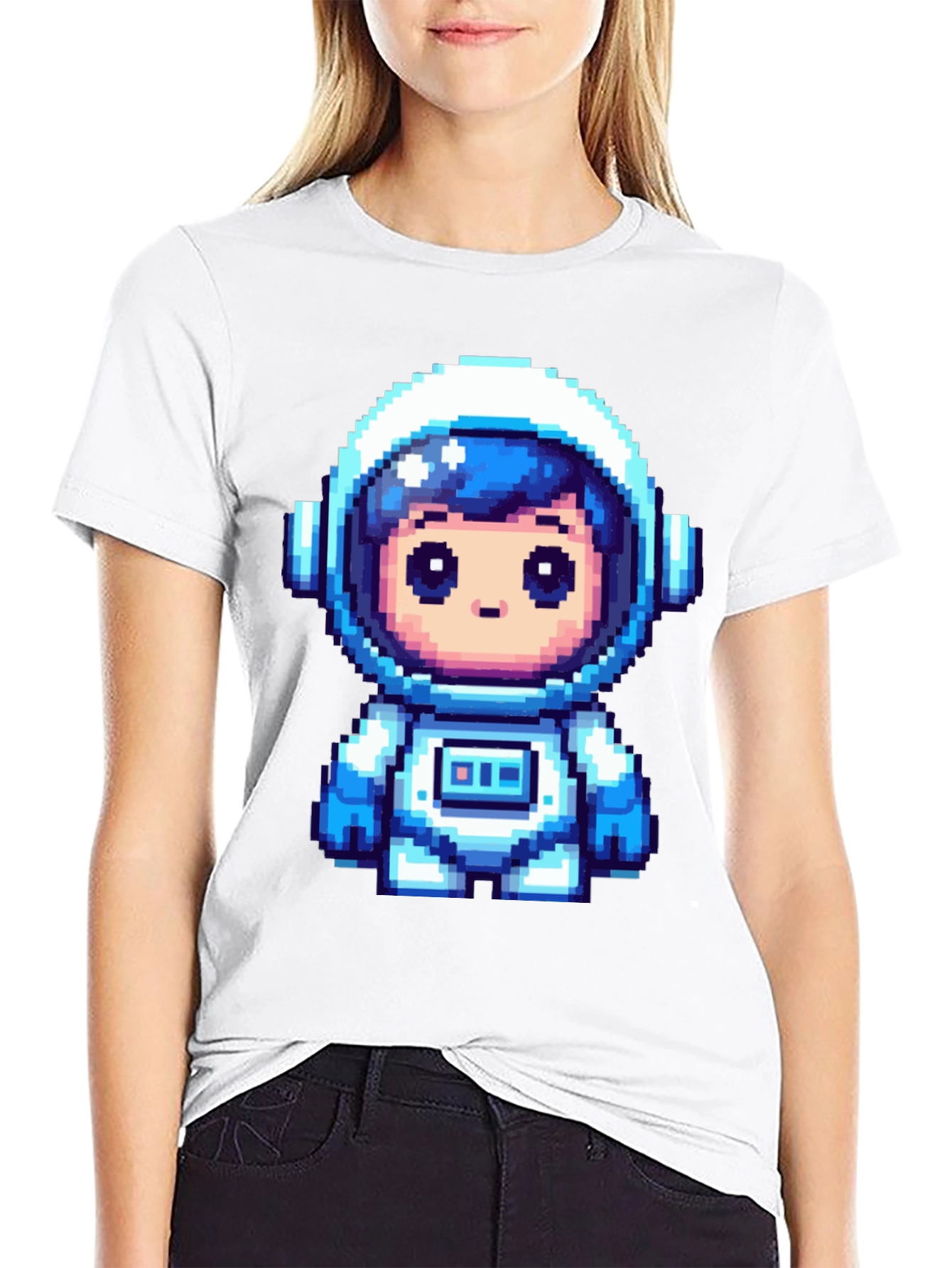 Pixel Astronaut Graphic Tee - Black
