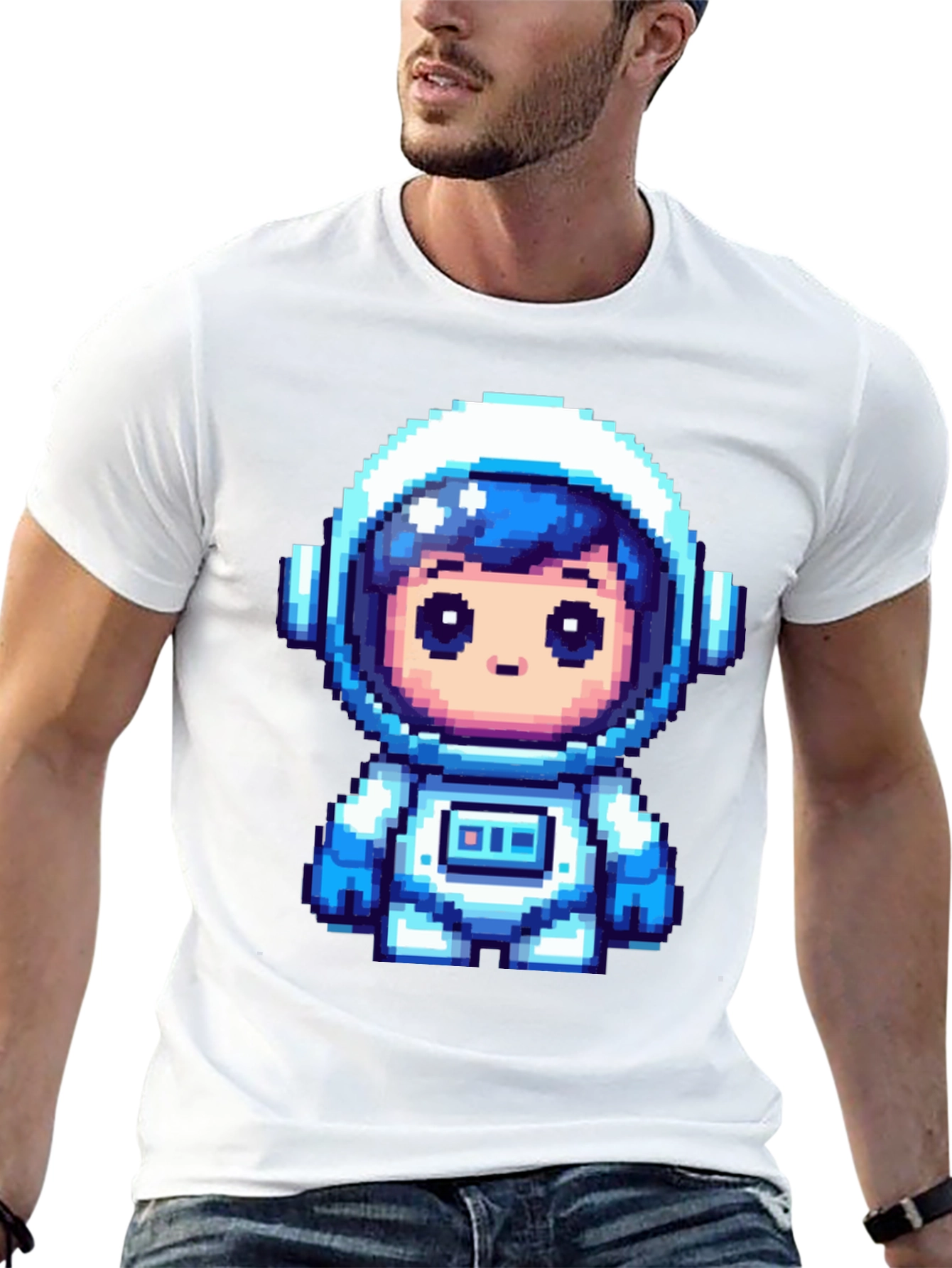 Pixel Astronaut Graphic Tee - Black