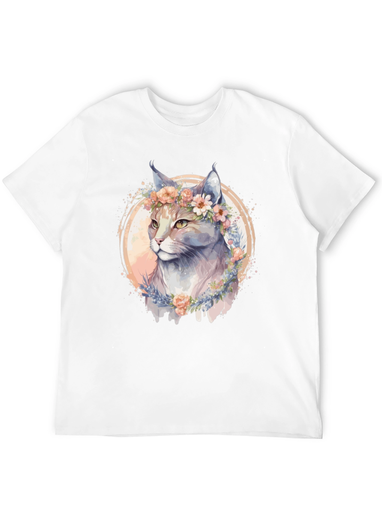 Floral Cat T-Shirt - Stylish & Comfortable