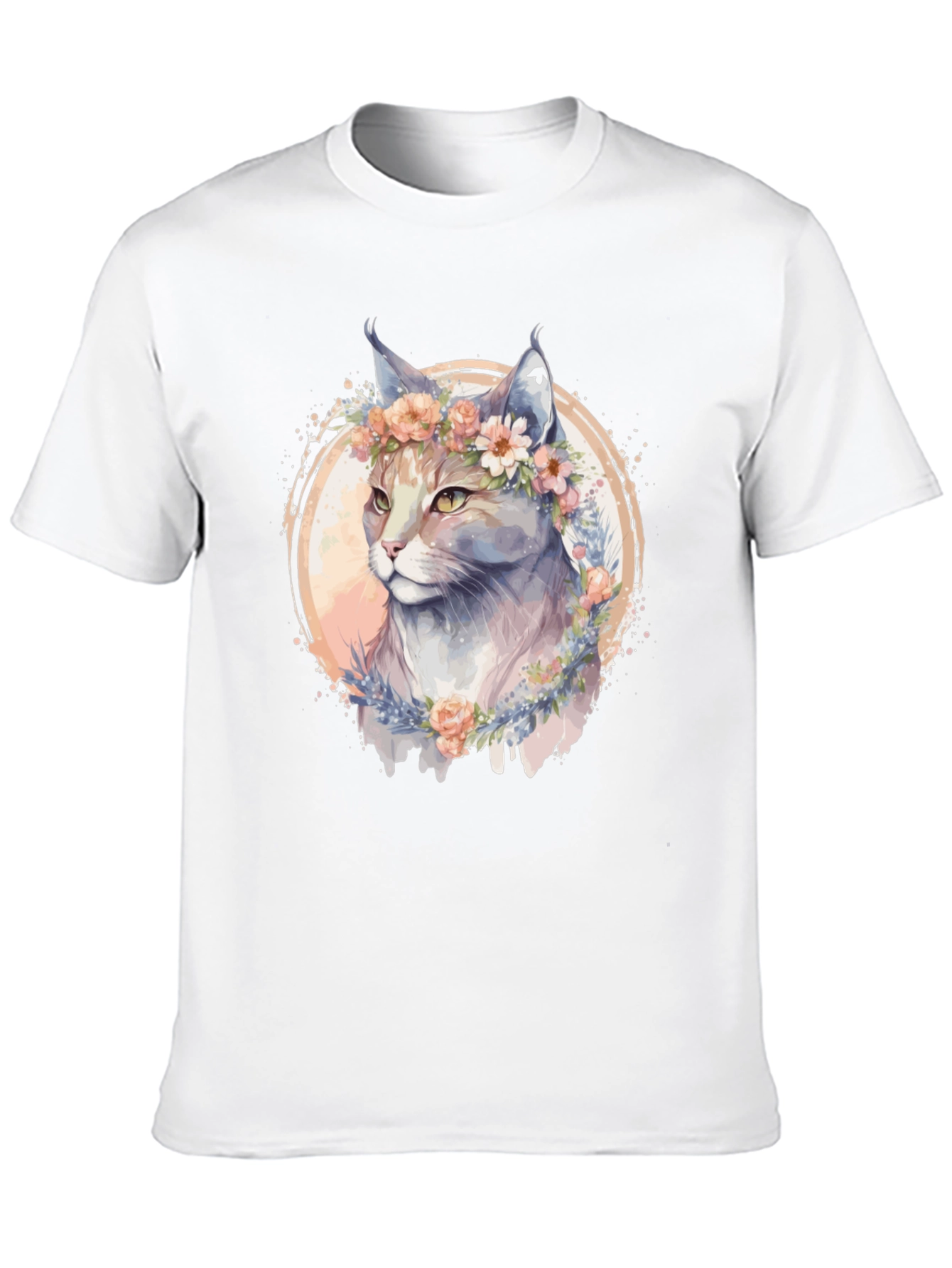 Floral Cat T-Shirt - Stylish & Comfortable