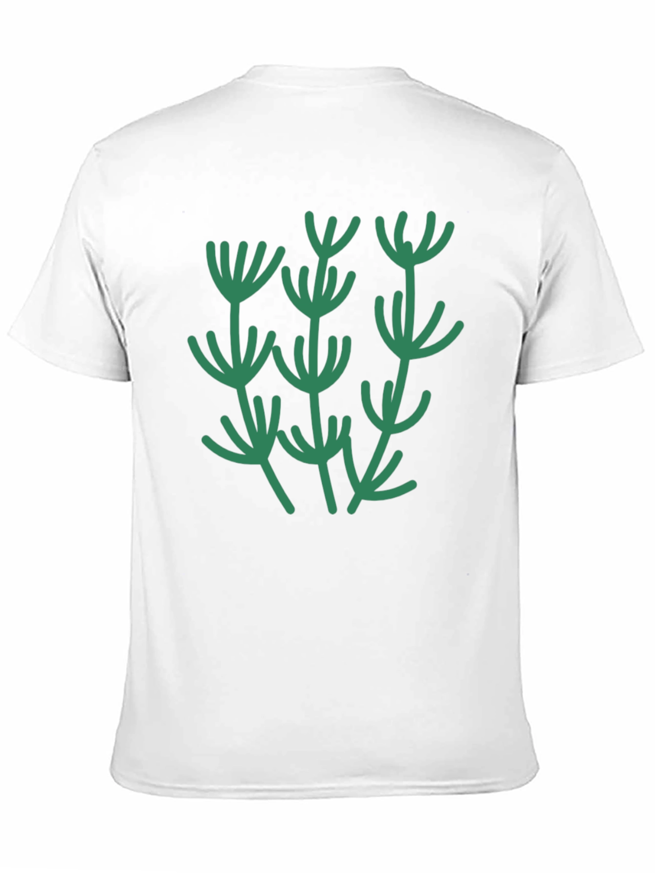 Abstract Botanical Green Plant Graphic T-Shirt