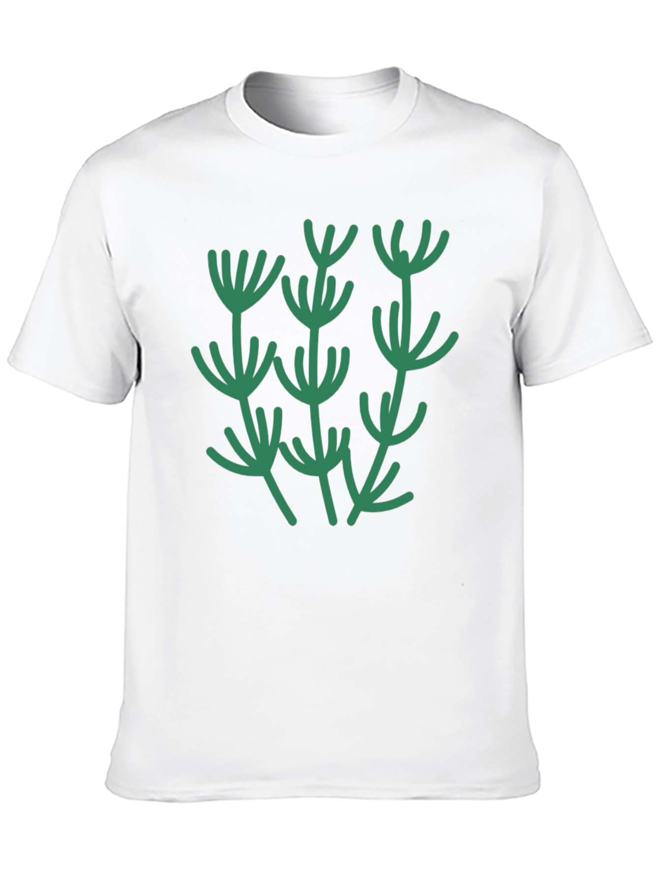Abstract Botanical Green Plant Graphic T-Shirt