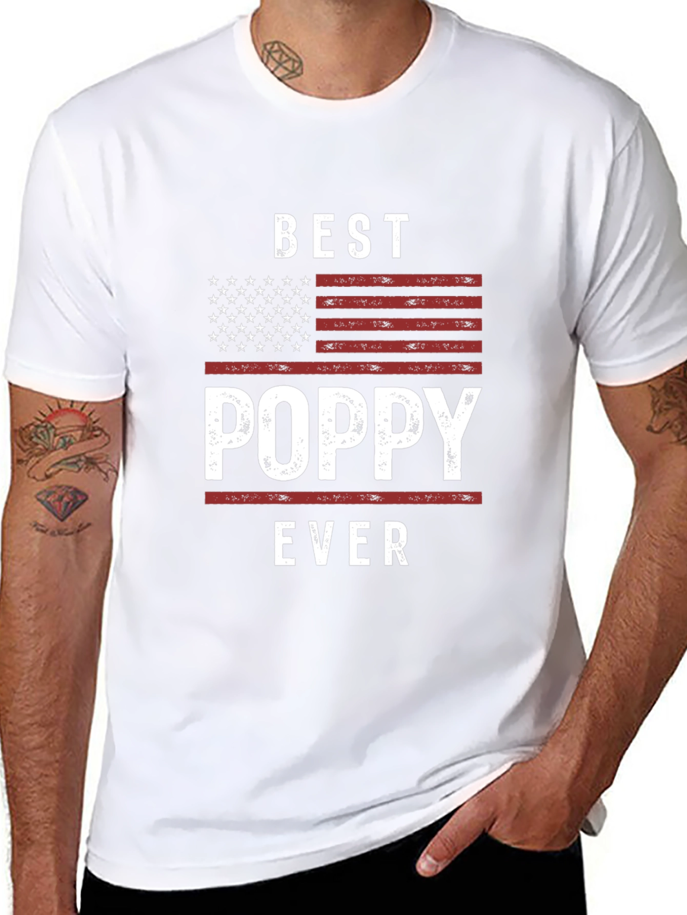 Best Poppy Ever American Flag Graphic Tee