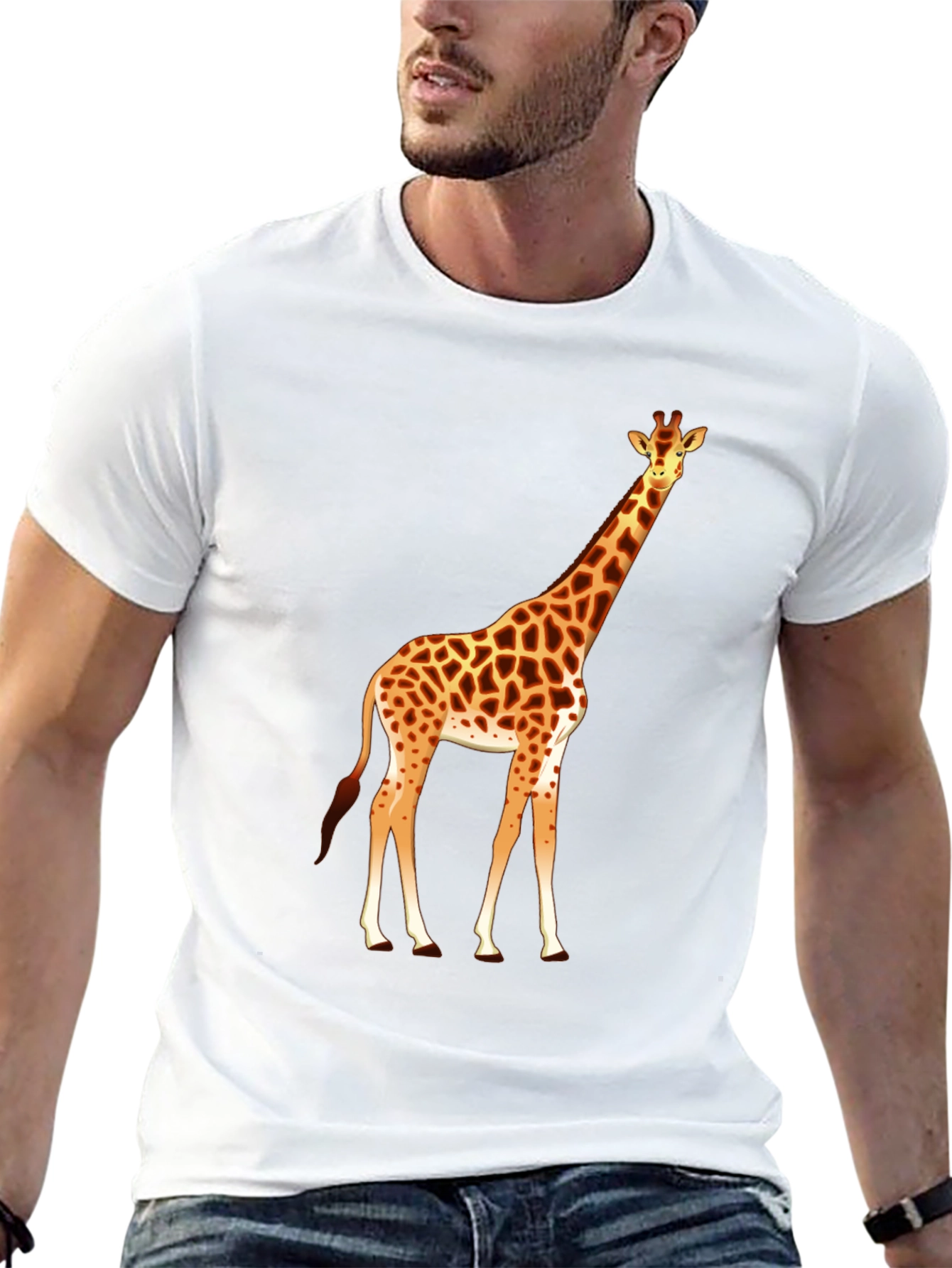 Giraffe Graphic Tee - Mens Black T-Shirt