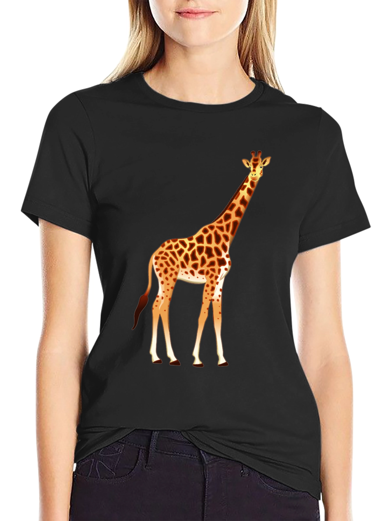 Giraffe Graphic Tee - Mens Black T-Shirt