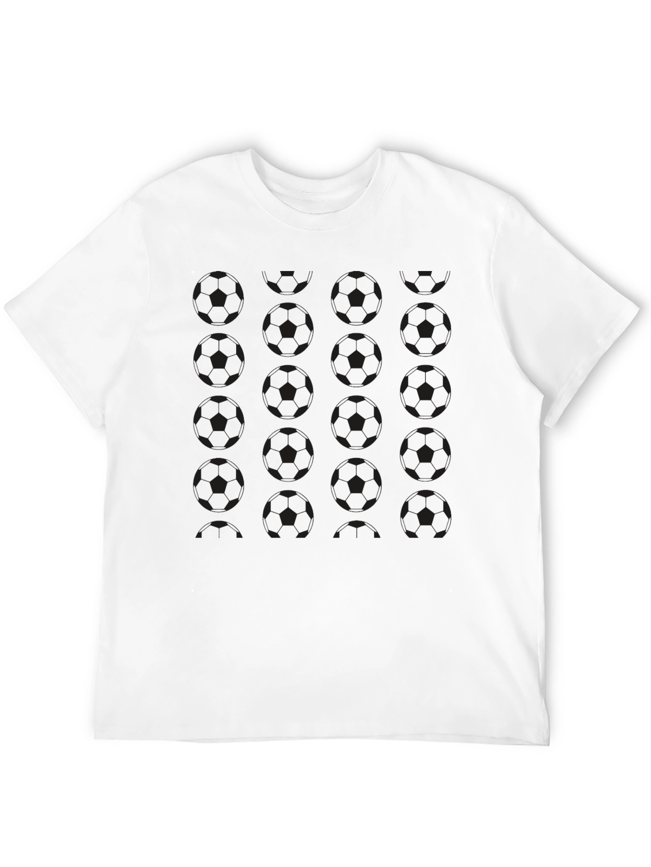 Black Soccer Ball Pattern T-Shirt