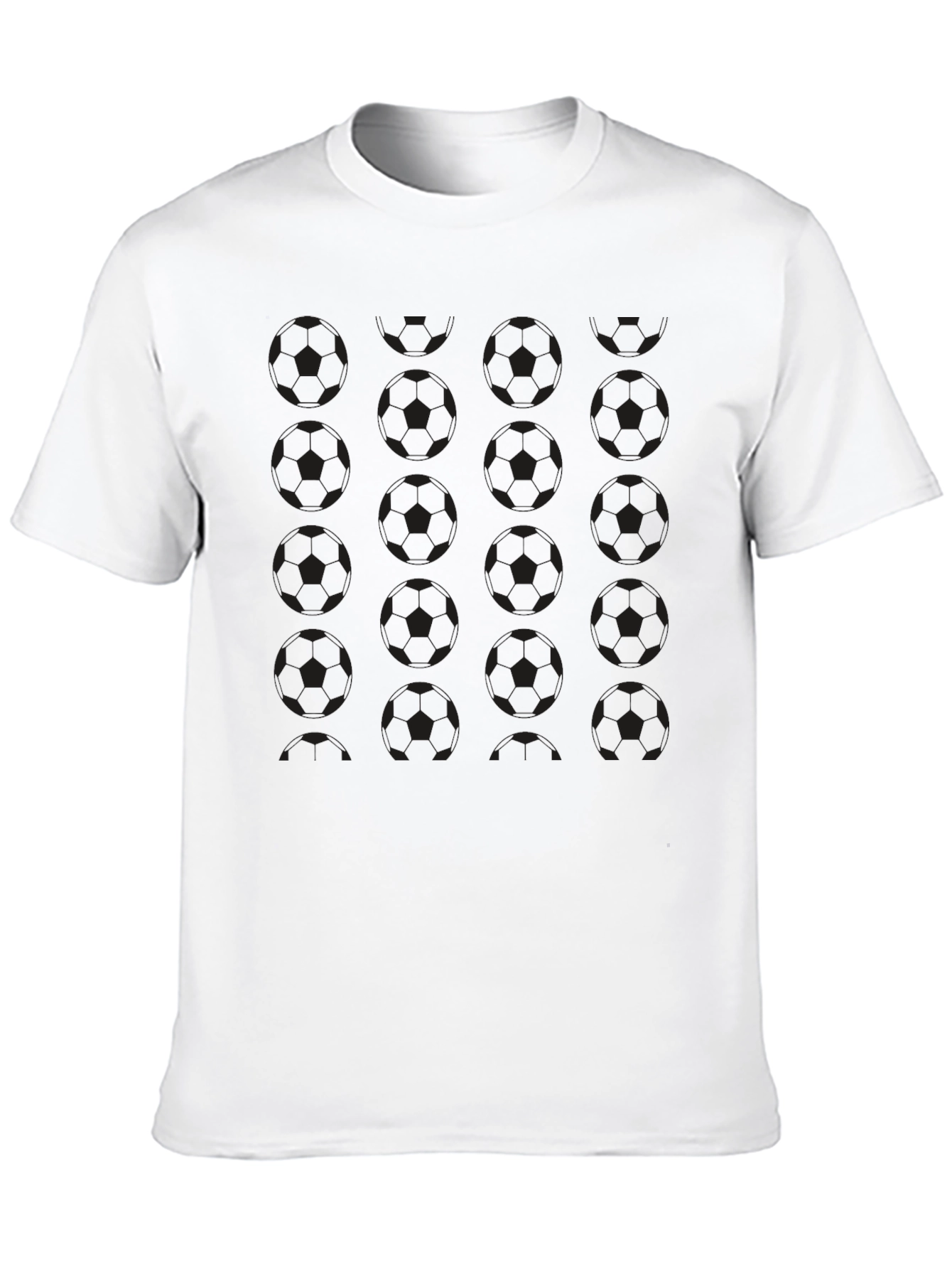 Black Soccer Ball Pattern T-Shirt