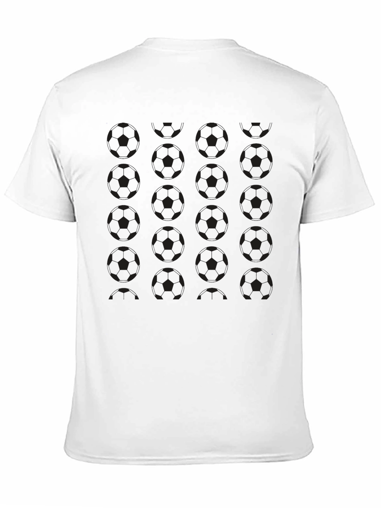 Black Soccer Ball Pattern T-Shirt