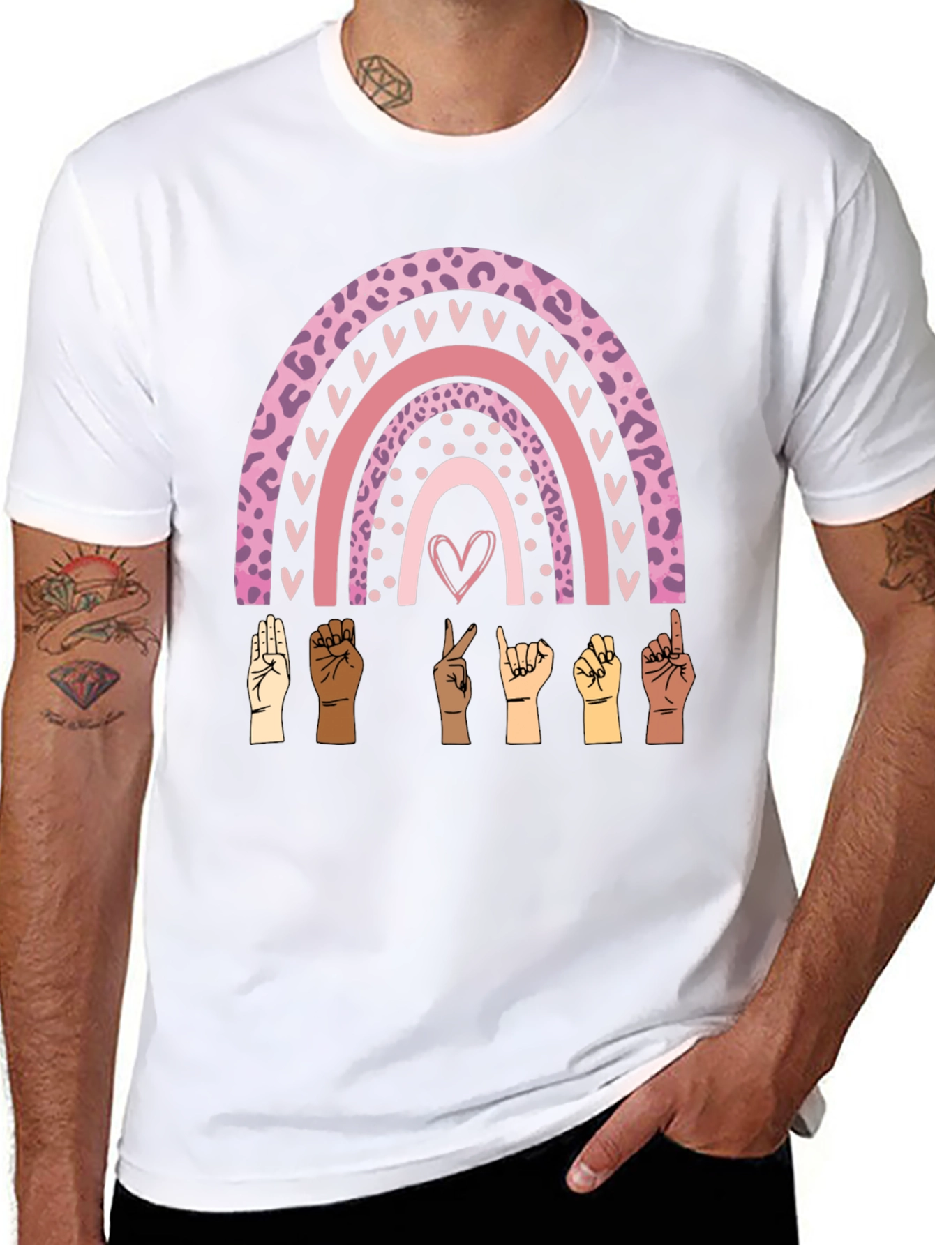 ASL Rainbow Graphic Tee - Love & Inclusion T-Shirt