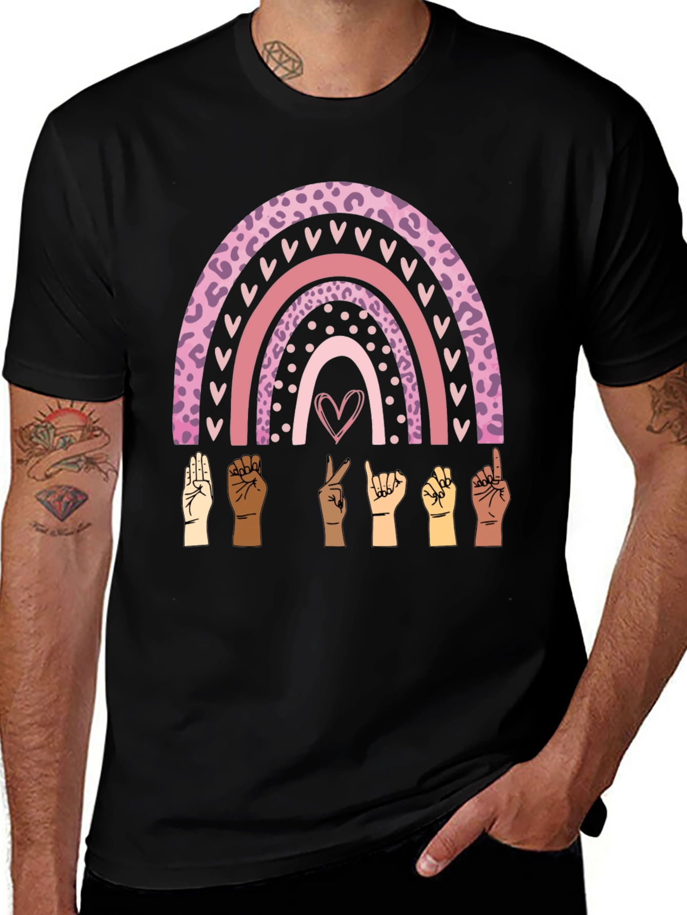 ASL Rainbow Graphic Tee - Love & Inclusion T-Shirt