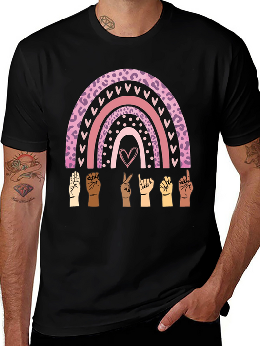 ASL Rainbow Graphic Tee - Love & Inclusion T-Shirt
