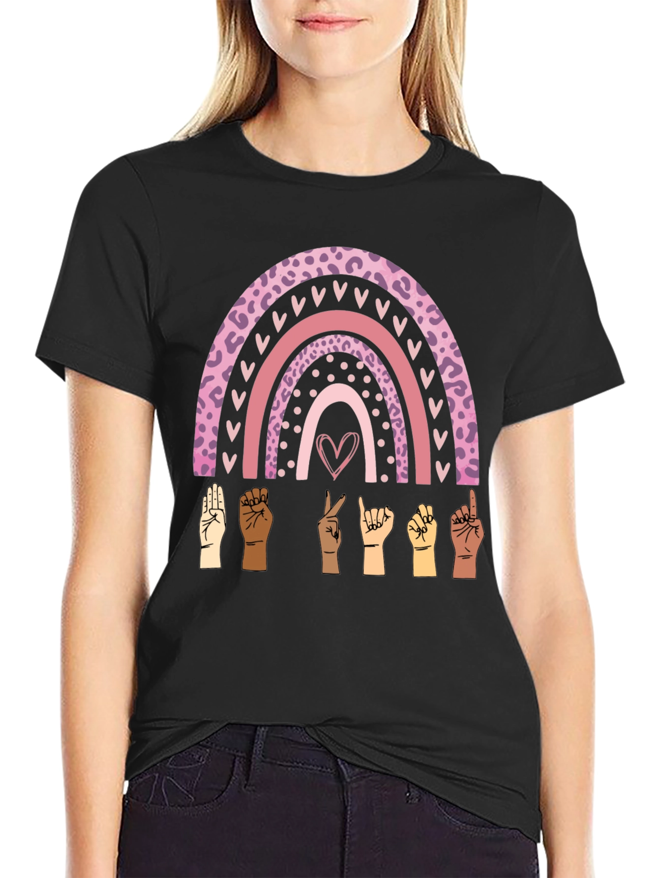 ASL Rainbow Graphic Tee - Love & Inclusion T-Shirt