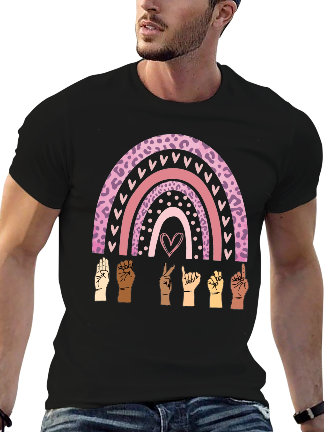 ASL Rainbow Graphic Tee - Love & Inclusion T-Shirt