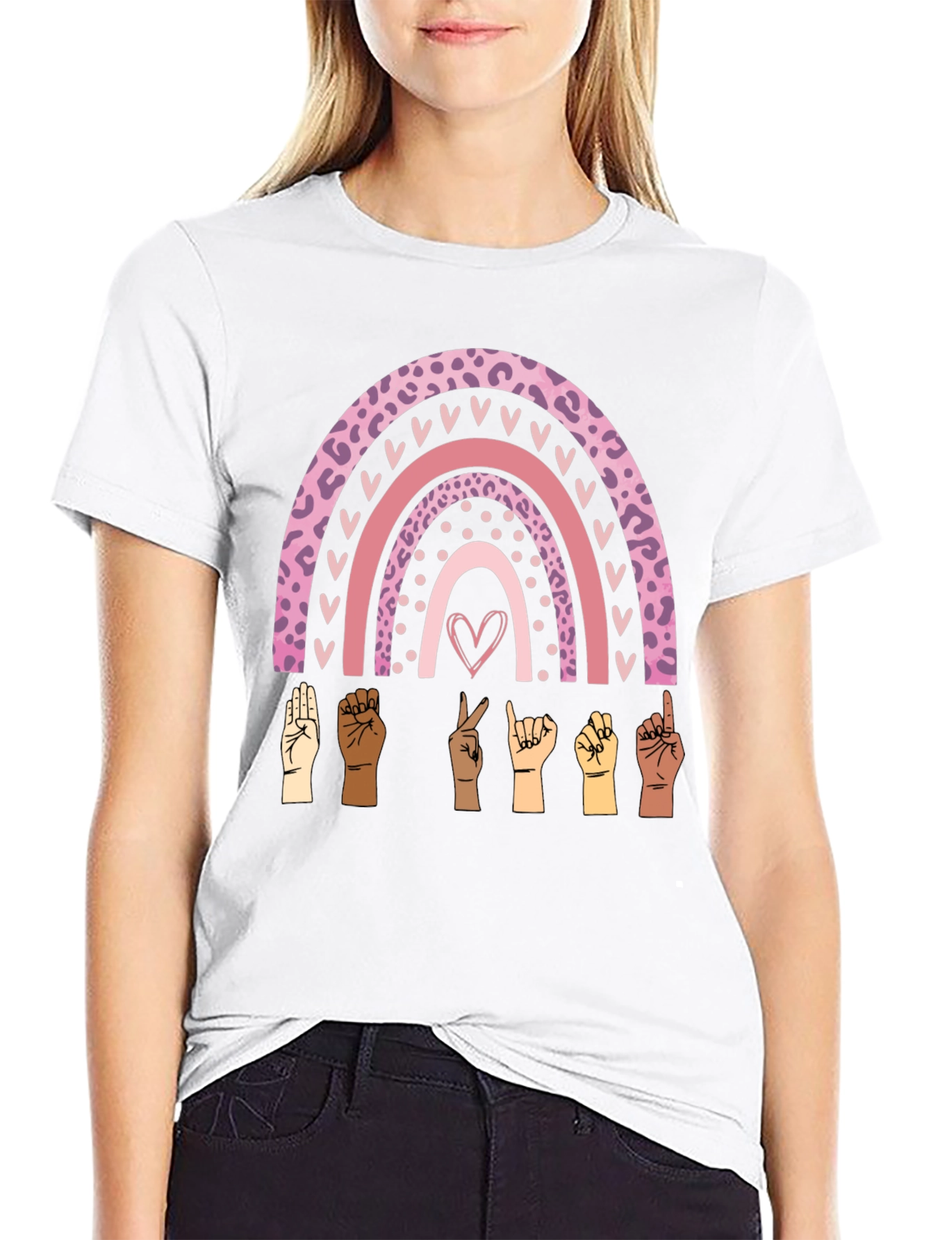 ASL Rainbow Graphic Tee - Love & Inclusion T-Shirt