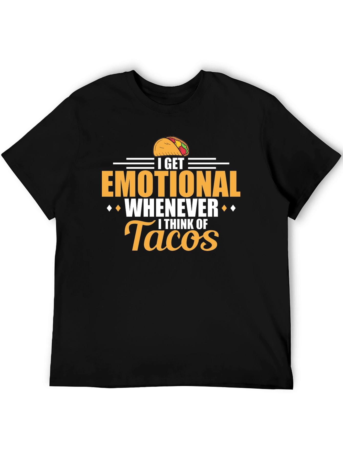 Emotional About Tacos Graphic Tee - Black